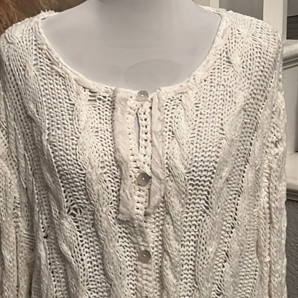 Free People White Knit Robyn Cardi Bright White Size XL - Picture 4 of 9